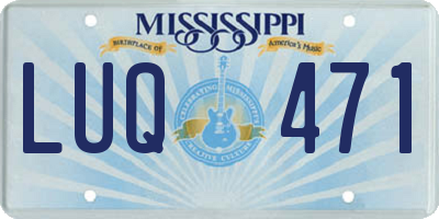 MS license plate LUQ471