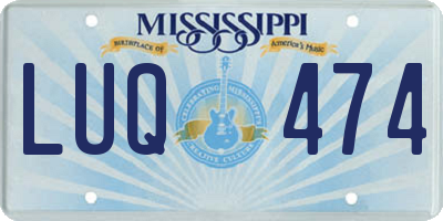 MS license plate LUQ474