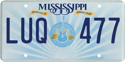 MS license plate LUQ477