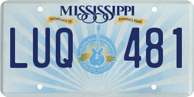 MS license plate LUQ481