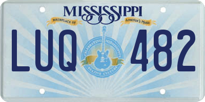 MS license plate LUQ482
