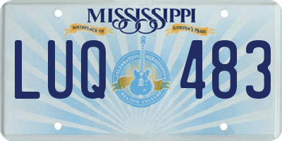 MS license plate LUQ483