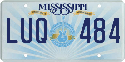 MS license plate LUQ484
