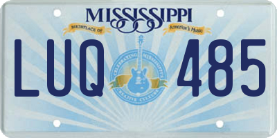 MS license plate LUQ485