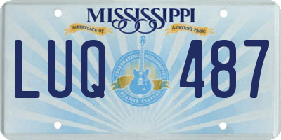 MS license plate LUQ487