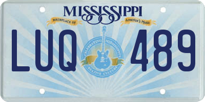 MS license plate LUQ489