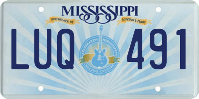 MS license plate LUQ491
