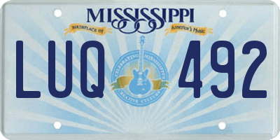 MS license plate LUQ492