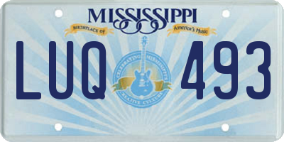 MS license plate LUQ493
