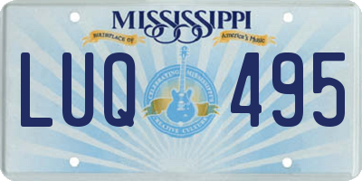 MS license plate LUQ495