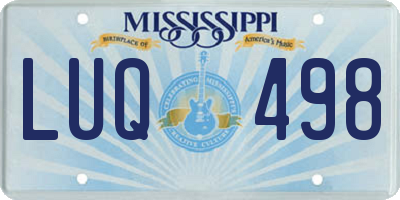 MS license plate LUQ498