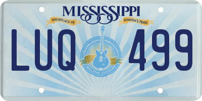 MS license plate LUQ499