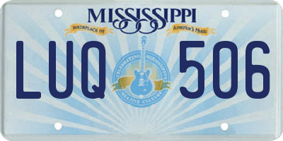 MS license plate LUQ506
