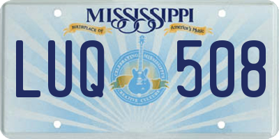 MS license plate LUQ508