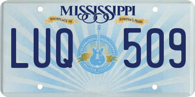MS license plate LUQ509