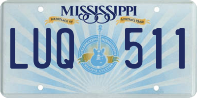 MS license plate LUQ511