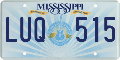 MS license plate LUQ515