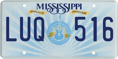 MS license plate LUQ516