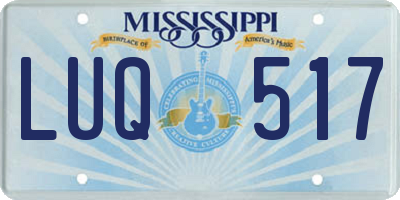 MS license plate LUQ517