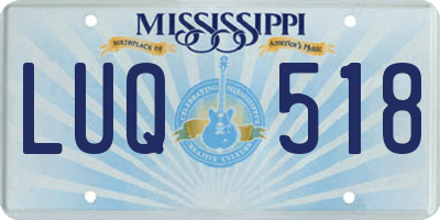 MS license plate LUQ518