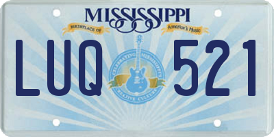 MS license plate LUQ521