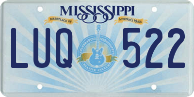 MS license plate LUQ522