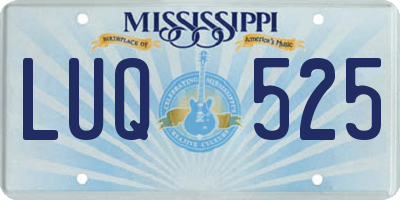 MS license plate LUQ525