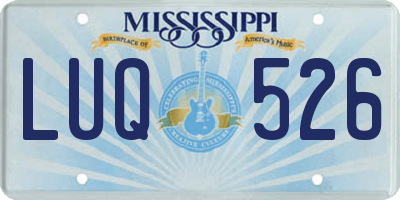 MS license plate LUQ526