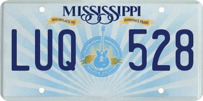 MS license plate LUQ528