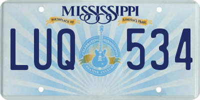 MS license plate LUQ534