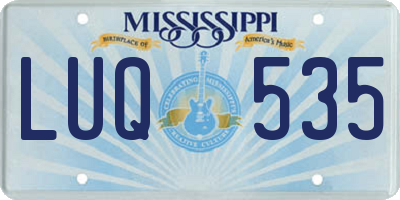 MS license plate LUQ535
