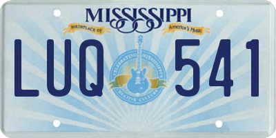 MS license plate LUQ541
