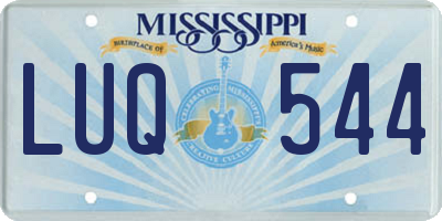 MS license plate LUQ544