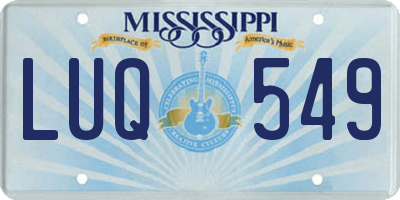 MS license plate LUQ549