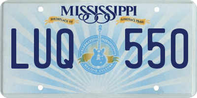 MS license plate LUQ550