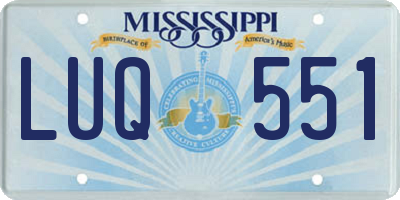 MS license plate LUQ551
