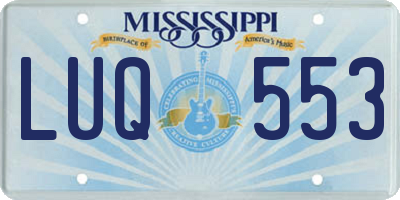 MS license plate LUQ553