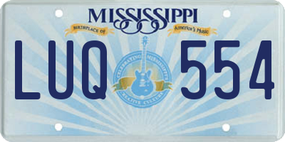 MS license plate LUQ554