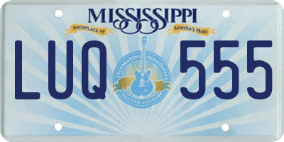 MS license plate LUQ555