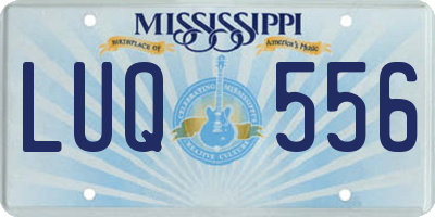 MS license plate LUQ556