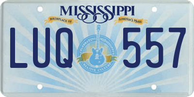 MS license plate LUQ557