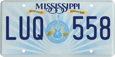 MS license plate LUQ558