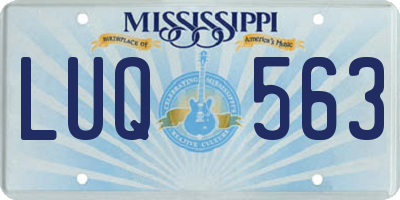 MS license plate LUQ563