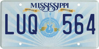 MS license plate LUQ564
