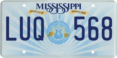 MS license plate LUQ568