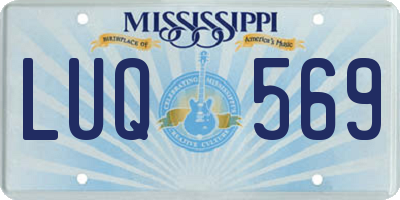 MS license plate LUQ569