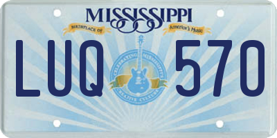 MS license plate LUQ570
