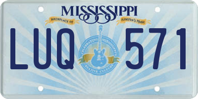 MS license plate LUQ571