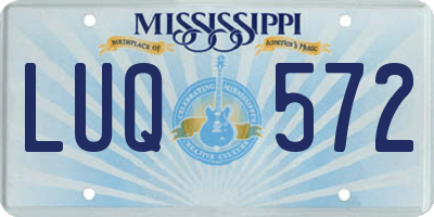 MS license plate LUQ572
