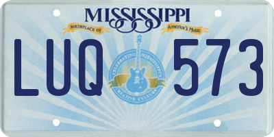 MS license plate LUQ573